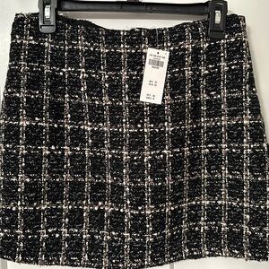 Abercrombie & Fitch Black and White Tweed Mini Skirt